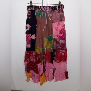 Ashley Taylor Women’s Patchwork Palazzo Pants - Pink and Red